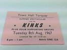 The KINKS Rare 1967 Concert TICKET Stub ENGLAND Gig Ray Davies Waterloo Sunset