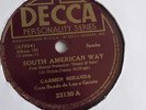 Carmen Miranda - 78rpm single 10-inch – Decca #23130 South American Way C.2