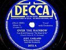 JUDY GARLAND on 1939 Decca 2672 -OVER the RAINBOW / The JITTERBUG