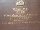 BRAHMS PIANO QUARTET IN A MAJOR RUDOLF SERKIN & MEMBERS OF THE BUSCH STRING QUAR
