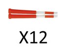 Champion Classic 7' Segmented Beaded Plastic Jump Skip Rope, Red/White (12-Pack)