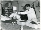 CLIFF RICHARD  3 x PHOTOGRAPHS MIXING A CHRISTMAS PUDDING WITH CHARLIE DRAKE