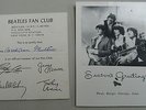 BEATLES . 60s . 2 RARE Paper Items . Seasons Greetings & Fan club card.   EXC