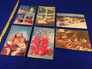 VINTAGE- (6) 50's/60's Musical Singing Postcard Record- Christmas Santa Nativity