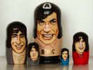 AC/DC with BON SCOTT - Very Rare Hand Painted Russian Wooden Doll Set