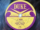 LARRY DAVIS-I TRIED /TEXAS FLOOD ON DUKE ELECTRIC BLUES 78RPM