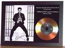 ELVIS PRESLEY 'JAILHOUSE ROCK' SIGNED GOLD PRESENTATION PHOTO/DISC