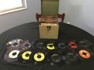 Vintage Metal 45 RPM Record Case Box w/ 60 Records Bing Crosby Kitty Wells Elvis