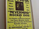 NIRVANA KURT COBAIN NEVERMIND WORLD TOUR 1992 FRAMED CONCERT TOUR POSTER …