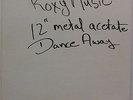 ROXY MUSIC Dance Away 1979 US Promo One-Sided 12