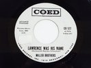MILLER BROTHERS Lawrence Was His Name/Let Me Know Coed Promo Rare Northern Soul