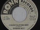Crossover/Deep Soul 45 - Barbara West - Congratulations Baby - Ronn - mp3
