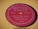 R&B early Rock 78 Fats Domino  DON'T YOU KNOW