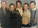 A PHOTOGRAPH OF ELVIS PRESLEY & GORDON STOKER, RAY WALKER HAND SIGNED BY GS & RW