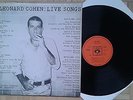 V675 LEONARD COHEN LIVE SONGS CBS 1973 RARE OLD LP