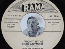 Doo Wop 45 HEARTBEATS I Won't Be the Fool Anymore / Wedding Bells Rama PROMO
