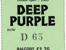 Deep Purple The Dome, Brighton 15/9/72 Ticket