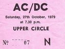 AC/DC Bon Scott ticket Glasgow Apollo 27/10/79 Highway to Hell tour
