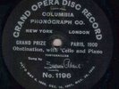 393g.  Suzanne Adams - Obstination, with Cello and Piano - Col. Grand Opera 1196