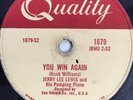 JERRY LEE LEWIS ON CANADIAN QUALITY 1679 ON 78 RPM GREAT BALLS OF FIRE, YOU WIN