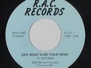 Modern Soul 45 - D. Watson - Say What's On Your Mind - R.A.C. - VG++ mp3