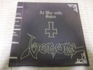 VENOM AT WAR WITH SATAN NEAT LP with lyrics and merchandise INSERT RARE METAL