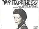 CONNIE FRANCIS-WHITE PICTURE SLEEVE + 45---(MY HAPPINESS)--PS--PIC--SLV