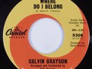 Northern Soul Popcorn 45 CALVIN GRAYSON Where Do I Belong CAPITOL HEAR