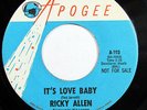 RICKY ALLEN-IT'S LOVE BABY ON APOGEE R&B BLUES 45-VG++ HEAR