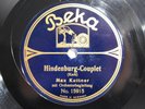 78rpm MAX KUTTNER - HINDENBURG-COUPLET / DAS WAR U 9 - BEKA BERLIN 1915 TOP