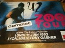 U2 Original 1992 MISSPRESSING DATE Zoo tv tour Poster LYON 11th MAY 1992