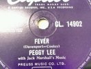 PEGGY LEE 'Fever/You dont know 78rpm