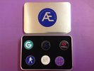 George Michael SYMPHONICA 2011 Collectable 6 Badge/Pin Set In Metal Box NEW