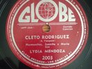 RARE LYDIA MENDOZA GLOBE 78RPM MEXICAN SPANISH LA BARCA DE OROR/CLETO RODRIGUEZ