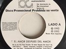 FITO PAEZ - El Amor Despues Del Amor - RARE GUATEMALA RADIO PROMO 45