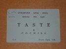 Taste (Rory Gallagher) 1970 Civic Hall, Guildford Concert Ticket