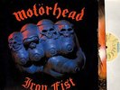 MOTORHEAD iron fist LP EX/VG BRNA 539 A2/B1 uk with lyric inner bronze 1982