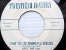 Little Joe Cook & Thrillers 45 I Love You For Sentimental Reasons One More FM528