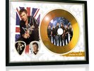 Bruce Dickinson Iron Maiden Flag Style Signed Gold Disc Display