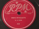 Rare BLUES 78 rpm B.B. King RPM 323 B.B. BLUES, She's Dynamite 10