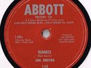 JIM REEVES 1953 78 USA NO1 - BIMBO - GYPSY HEART - USA PRESS - ABBOTT LABEL