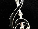 Silver-Plated Treble Clef Brooch - Music Themed Gift - Musical Jewellery & Gifts