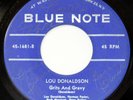 VG+ Original Blue Note 45 by LOU DONALDSON Grits And Gravy / Herman's Mambo RVG