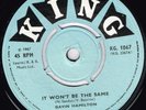 GAVIN HAMILTON, It Won't Be The Same, UK King label, Super Rare Mod Dancer, 1st
