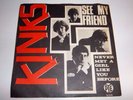 KINKS - SEE MY FRIEND - 45 RARE 1965 DANISH UNIQUE PS PYE - LISTEN