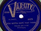 78rpm – Dallas Jug Band (Memphis Jug Band) – Varsity 6025
