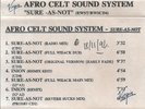 Afro Celt Sound System ?Sure-As-Not CASSETTE PROMO Progressive House Ambient