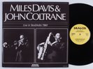 MILES DAVIS & JOHN COLTRANE Live in Stockholm 1960 DRAGON 2xLP NM sweden mono