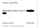 Adele Wembley Tickets Thursday 29th June