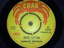 DERRICK MORGAN SEVEN LETTERS LONELY HEARTACHES CRAB 8 VINYL 7